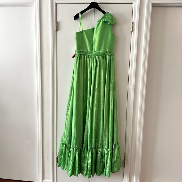 Mac Duggal Bow One Shoulder Ruffle Asymmetric Hem Gown Size 14 68027 - Picture 6 of 6